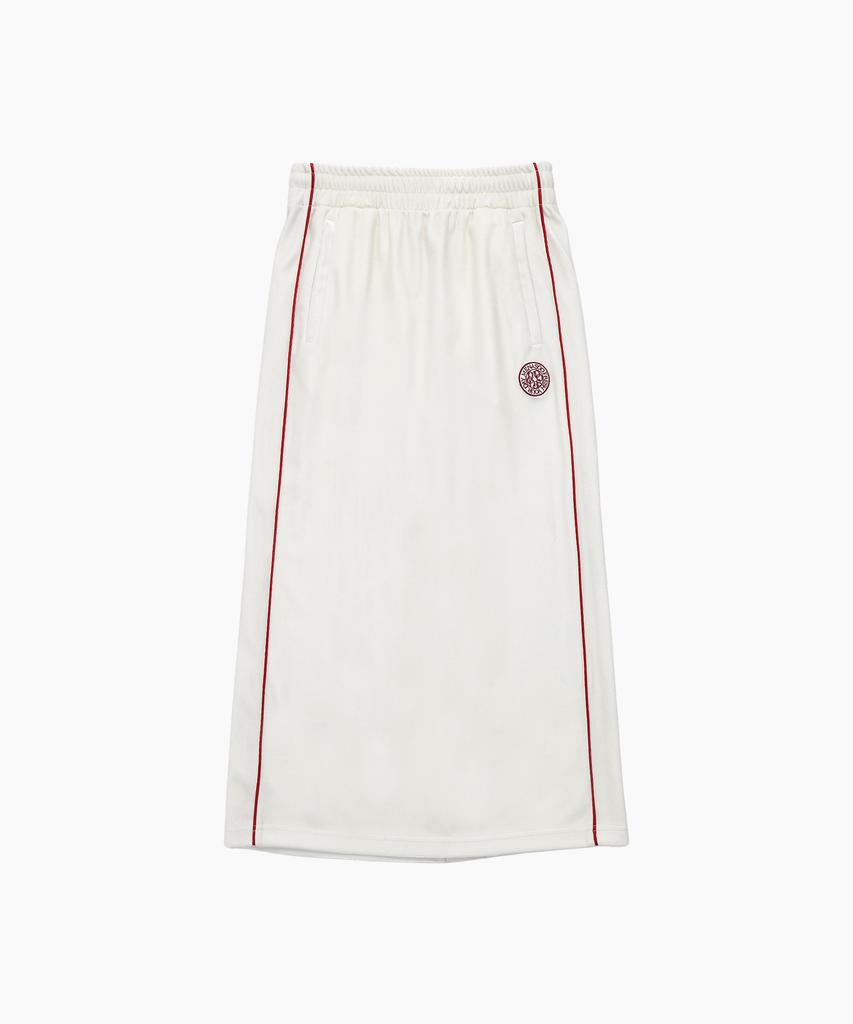 Minasu Velvet Track Long Skirt_White
