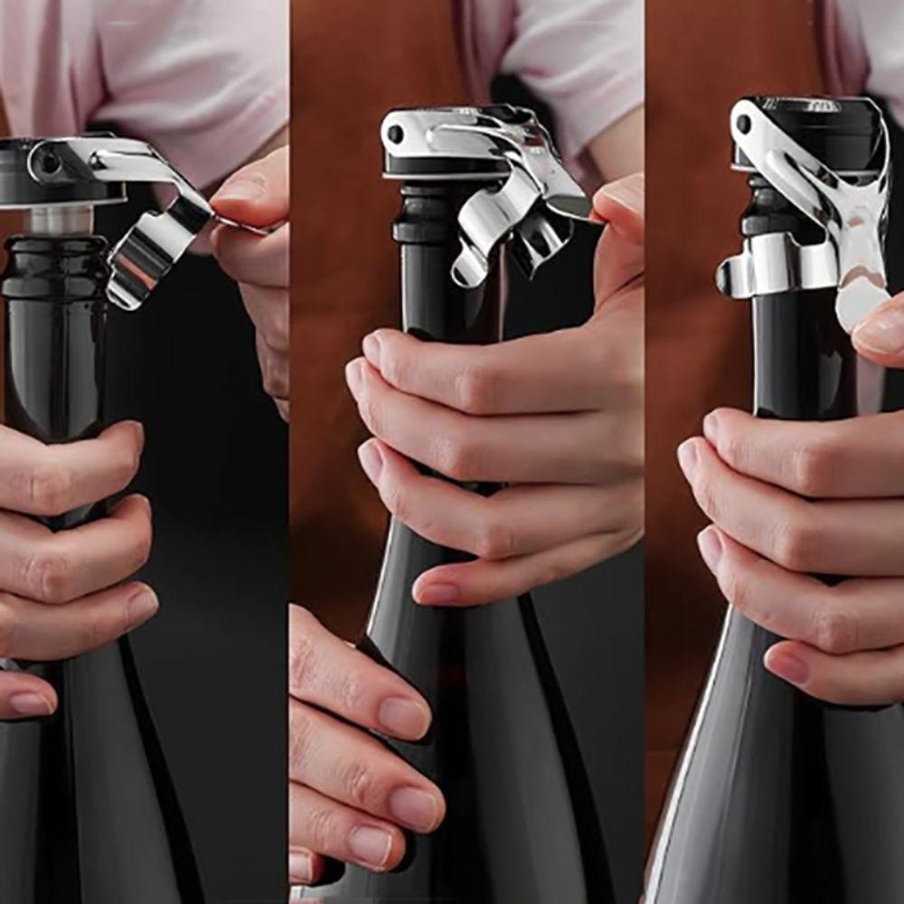 2Pcs Creative Fresh-keeping Wine Bottle Stopper Stainless Steel Reusable Champagne Bottle Cork Leak Proof Wine Bottle Cap Home