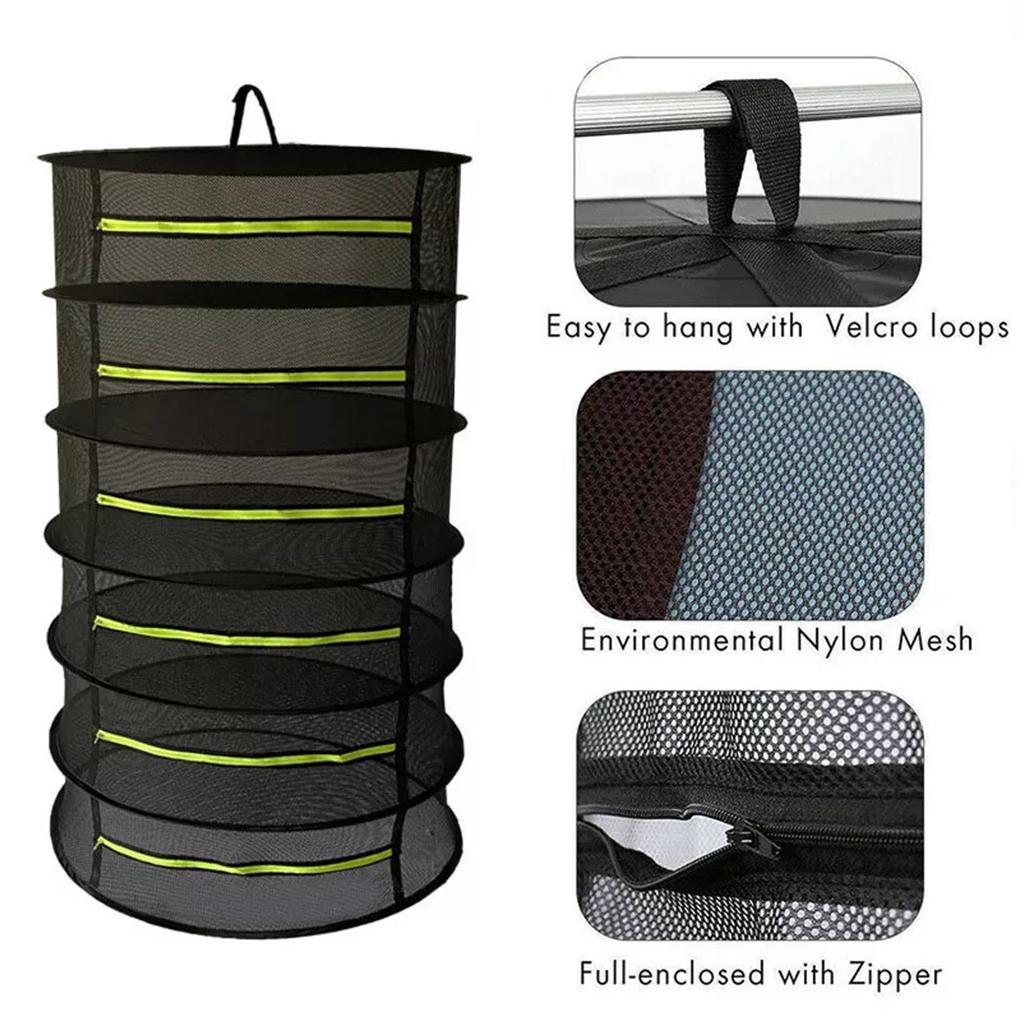 Hanging Drying Net For Herbs Sturdy Steel Wire Support And Zipper Closure Drying Rack Herb Drying