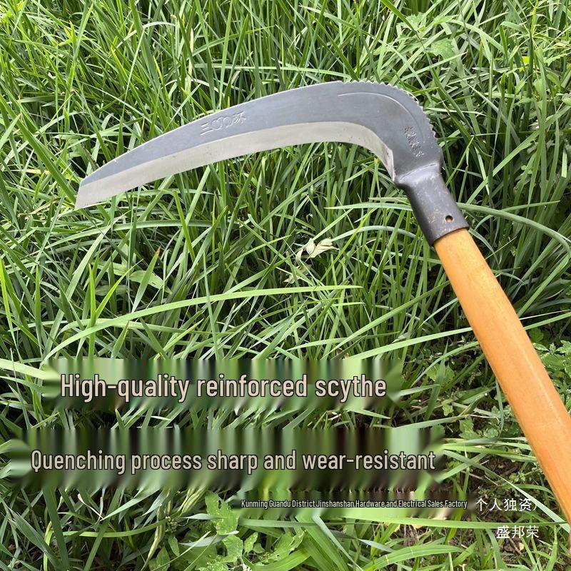 Manganese Steel Forged Large Scythe with Long Handle for Grass and Reed Cutting