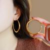 Cold Wind Plain Ring Earrings, Retro Circle Niche Temperament Light Luxury Simple Earrings