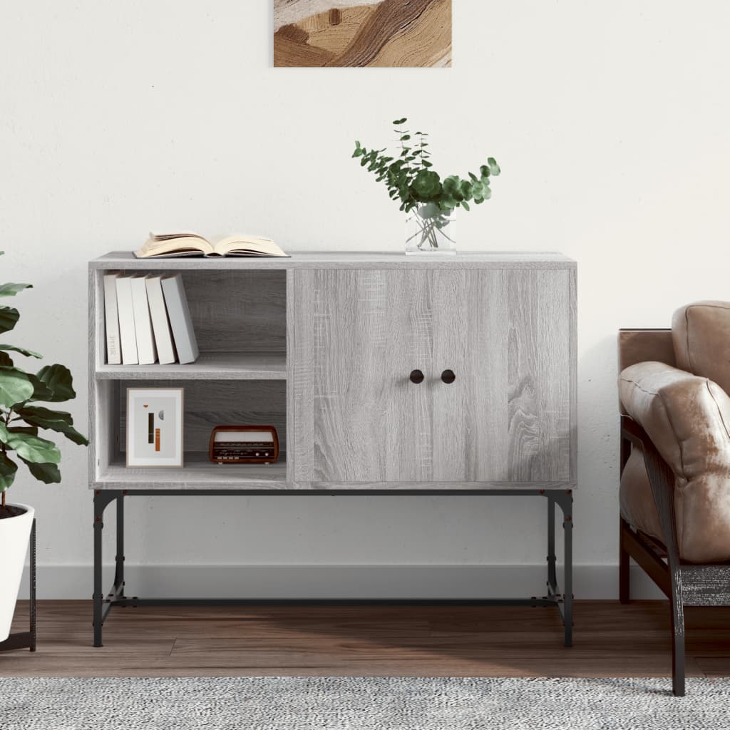Sideboard In Grey Sonoma 100 X 40 X 79.5 Cm Engineered Wood