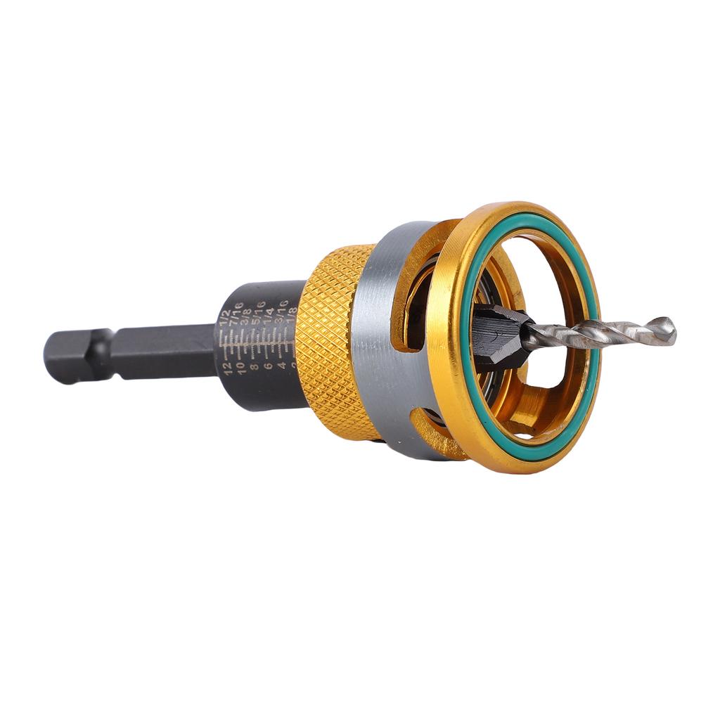 4 Flute Countersink Drill Bit Set Adjustable Depth Woodworking Countersink Drill Bit with Depth Stop