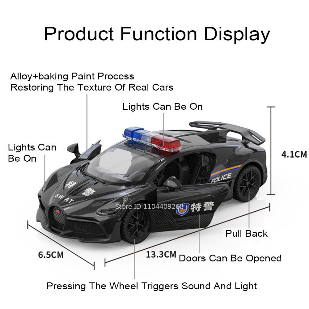 1:32 Lambor Lp750 Divo Police Car Model Toy Alloy Diecast Simulation Doors Opened Sound Light Sport Cars Models For Boys Gifts