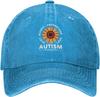 Autism Awareness Sunflower Love Accept Understand Denim Baseball Cap Unisex Adult Casual Sun Protection