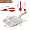 Nonstick Egg Frying Pan 3-in-1 Breakfast Pancake Pan Mini Grill Omelette Steak Pan with Heat Resistant Handle for All Stovetops