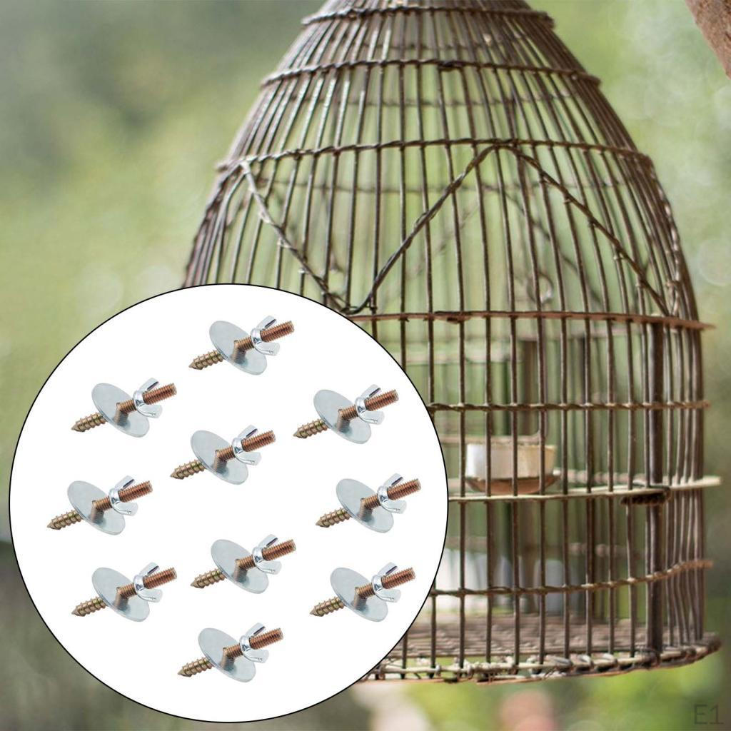 10x Nuts and Screws To Make Bird Perches Fixing Screw Kits Birdcage Accessories Metal Hardware for