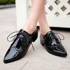 Women's Loafers Flat Shoes Casual PU Leather Oxford Shoes For Women Lace Up Flat Shoes Female Comfortable Spring Autumn Designer