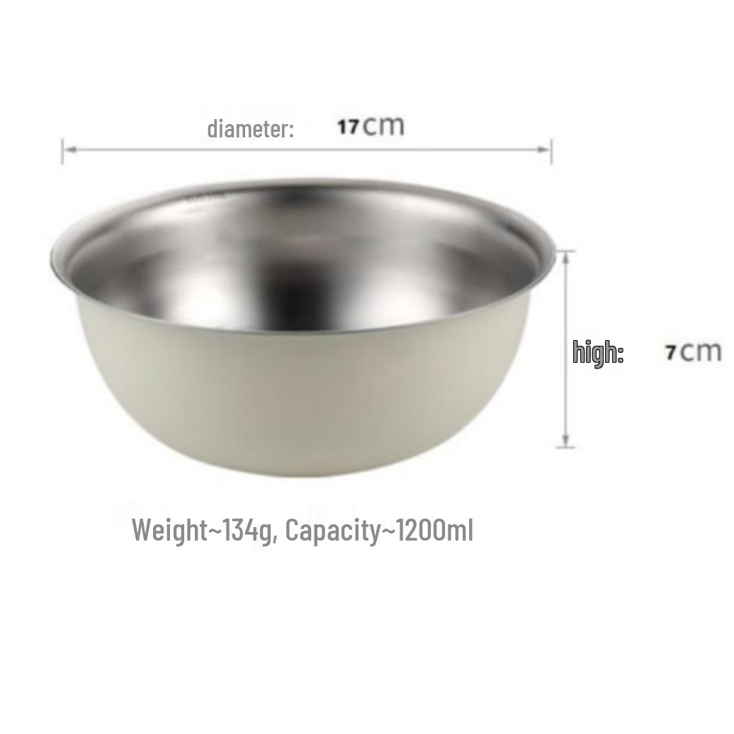 Milk White Stainless Steel Salad Bowl for Cooking, Kneading, and Egg Beating