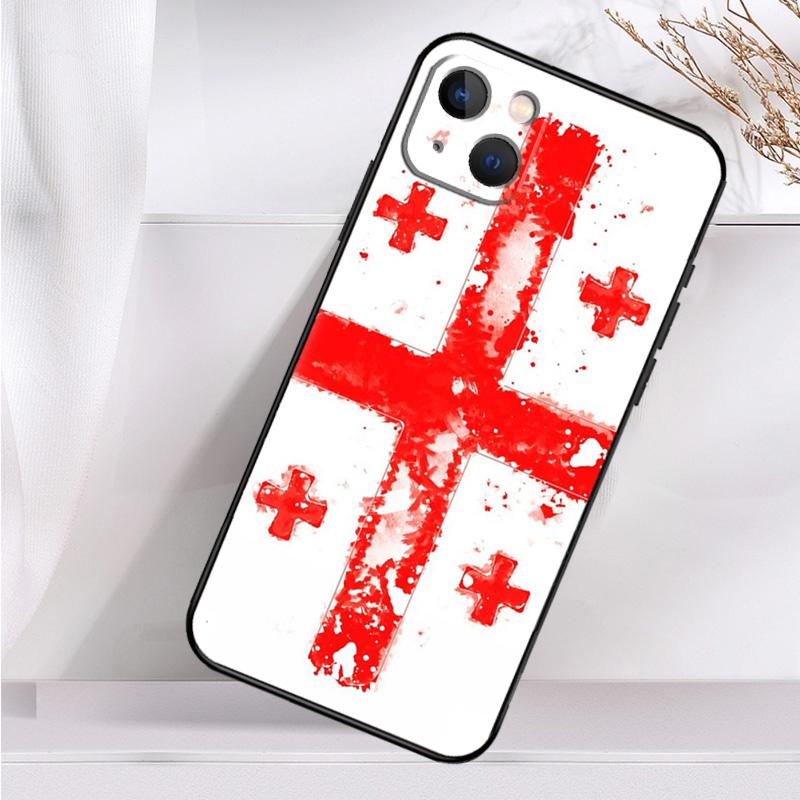 Georgia Grunge Flag Hülle für iPhone 14 16 15 Pro Max 11 12 13 Mini 7 8 Plus X XR XS MAX Weiche stoßfeste Hülle