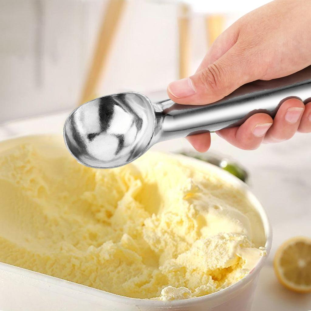2Pack Ice Cream Scoop, Nonstick Anti-Freeze One Piece Aluminum Scooper Spoon, Heavy Duty Ice Cream Scoop with Comfortable Handle