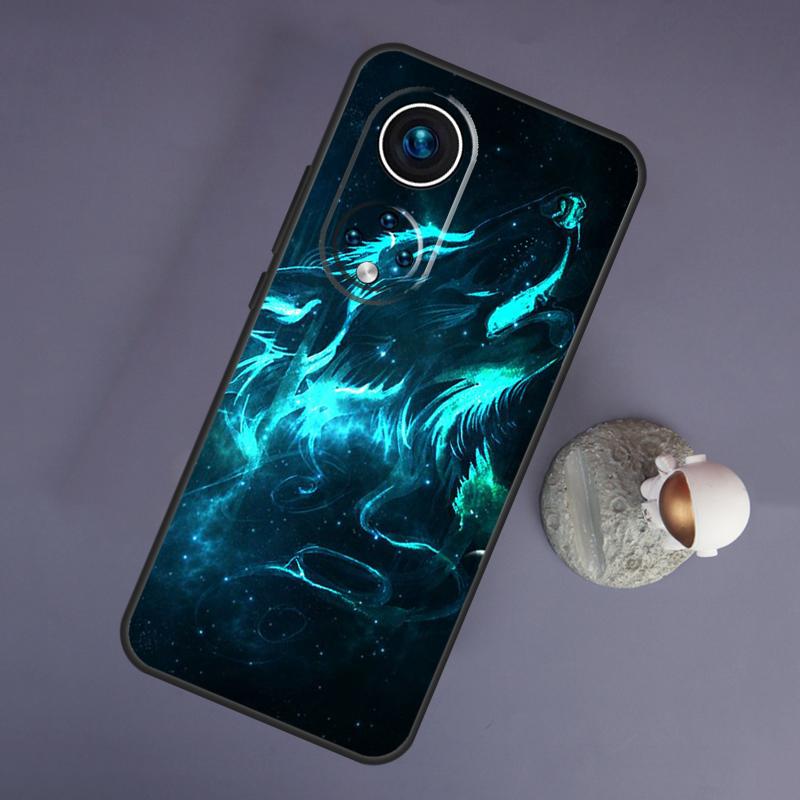 Sternentier Wolf für Huawei Honor Magic 5 Lite 70 50 X8 X9 eine P20 P30 P40 P50 P60 Pro P Smart Nova 9 5T Fall