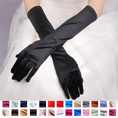 Damen-Handschuhe, Hochzeitsaccessoires, Brauthandschuhe, lange Handschuhe für formelle Kleidung, Satin-Handschuhe, elegant