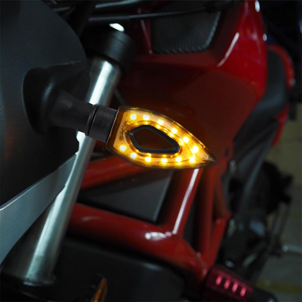 4pcs Universal 12 V LED Motorcycle Mini Indicator, Micro Indicator, Amber, Waterproof Running Light Indicator,for Street Bike,  Moped Scooter
