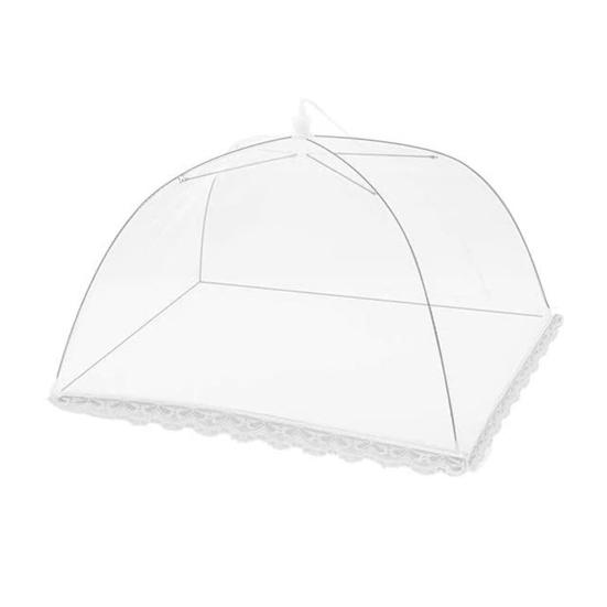 Mesh Food Covers Large White Nylon Pop-Up Tent Umbrella Collapsible Reusable Serving Dish Covers for Outdoor Camping Picnics BBQ