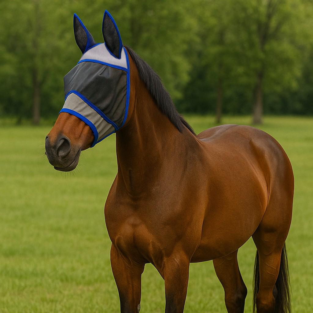 Breathable Horse Head Cover | Insect & Mosquito Proof | Elastic Horse Fly Mask