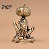 Brass Pumpkin Monsters Ornaments Solid Figurine, Distressed Statue, Vintage Skeleton Mini Figurines Sculpture for Halloween Home Office Table Holiday