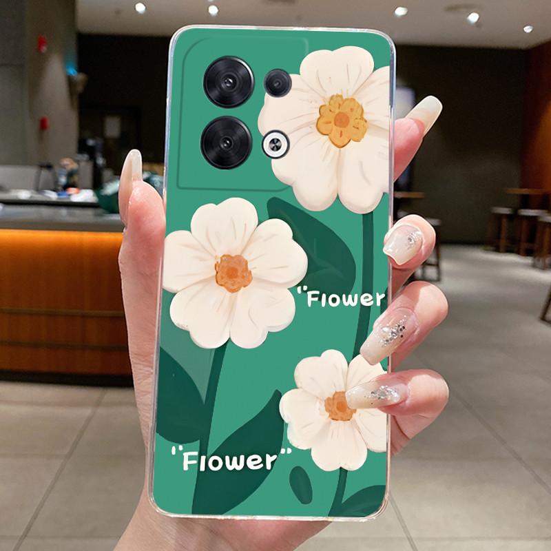 Hülle für OPPO Reno 8 5G Mode Schmetterlingsblumen Klar Weiches TPU Silikon Rückseite für OPPO Reno 8 Pro / Reno8 5G Handyhülle