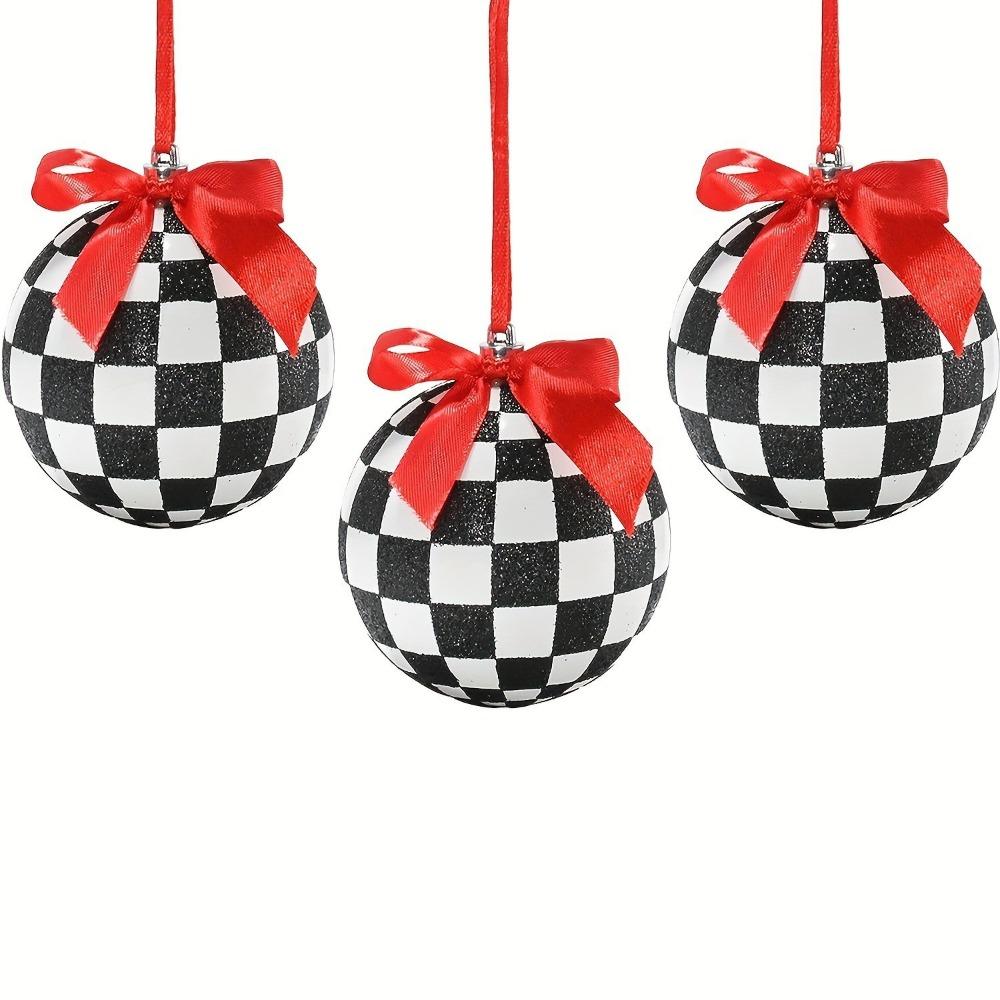 12pcs 6cm Xmas Tree Balls with Bow Christmas  Baubles Decorations Lattice Christmas Ball  New Year