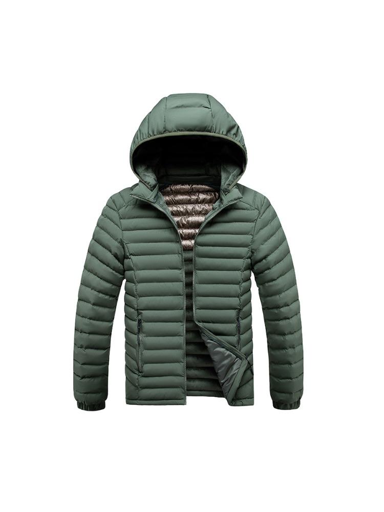Service Cotton Jacket Men's Models Winter Solid Colour Removable Cap Slim Thickened Top Coat Comfortable and Versatile Jacket