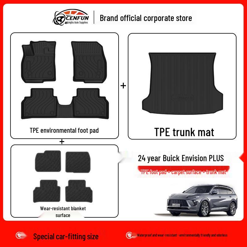 2024 Buick Envision PLUS TPE Floor Mats & Waterproof Trunk Mat: Eco-Friendly & Odorless