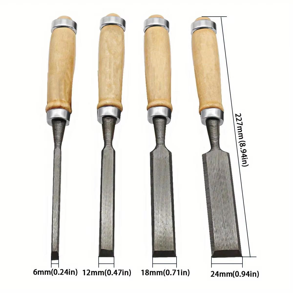

4 Pcs Wood Carving Chisels Set Professional for Woodworking with Ergonomic Wood Carving Tools DIY Auxiliary Tools 4PCS