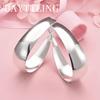 Luxury 925 Sterling Silver 35mm Smooth U-Shaped Earrings for Women Fashion Accessories Wedding Jewelry