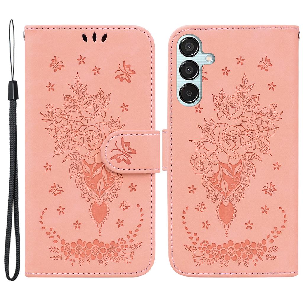 For Samsung Galaxy M15 5G/F15 5G Case Butterfly Flower Pattern Flip Leather Phone Cover