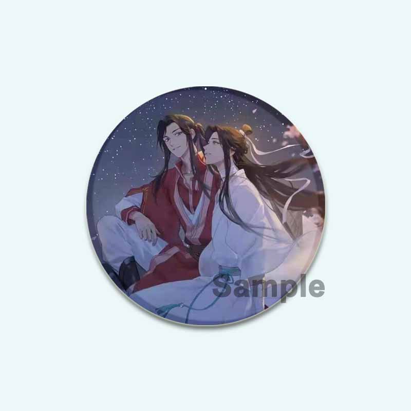 32/44/58 mm Anime Heaven Official's Blessing Badge Hua Cheng/Xie Lian Cartoon-Broschen, handgefertigt, niedliche Emaille-Anstecker als Schmuck, Geschenk-Accessoire