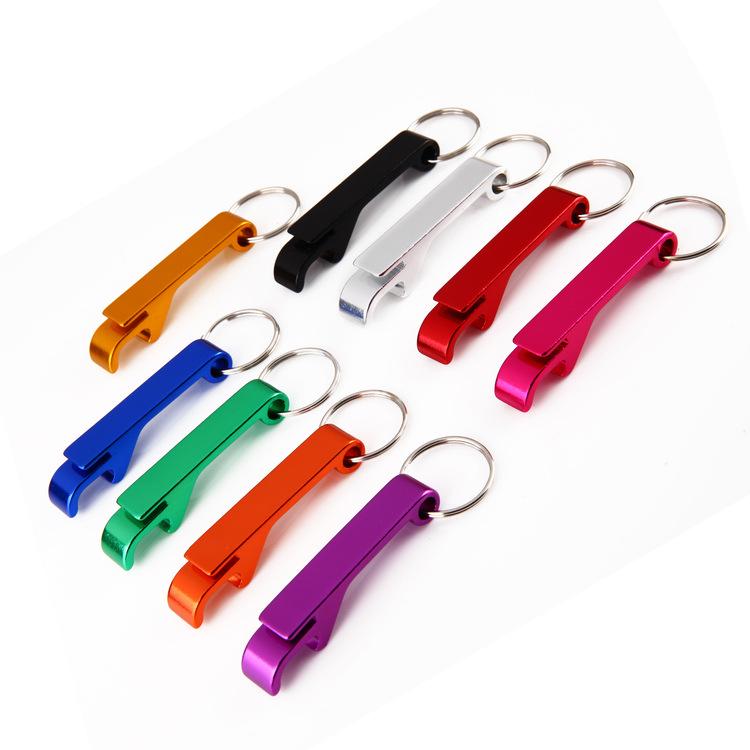 Aluminum Alloy Keychain Bottle Opener with Logo Print Silver