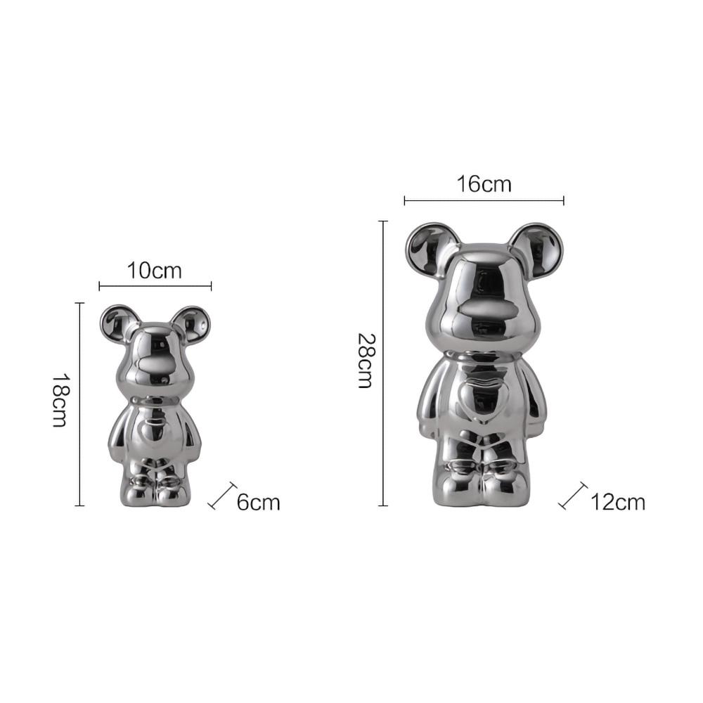 18-28CM European Electroplating Ceramic Care Bear Doll Ornament Home Desktop Living Room Decoration Ornament Decorative Figurine