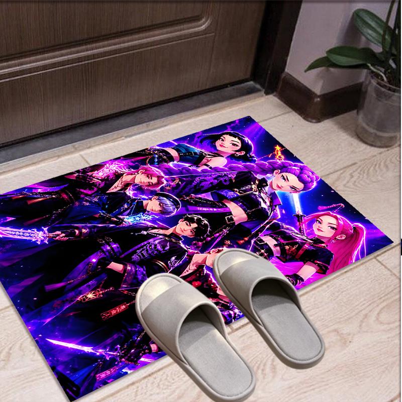 KPop Dämonenjäger Muster Teppich, Innen-/Außenmatte, für Picknick, Spielzimmer, Schlafzimmer, Büro, Wohnzimmer, Heimdeko Teppich, Geburtstagsgeschenk