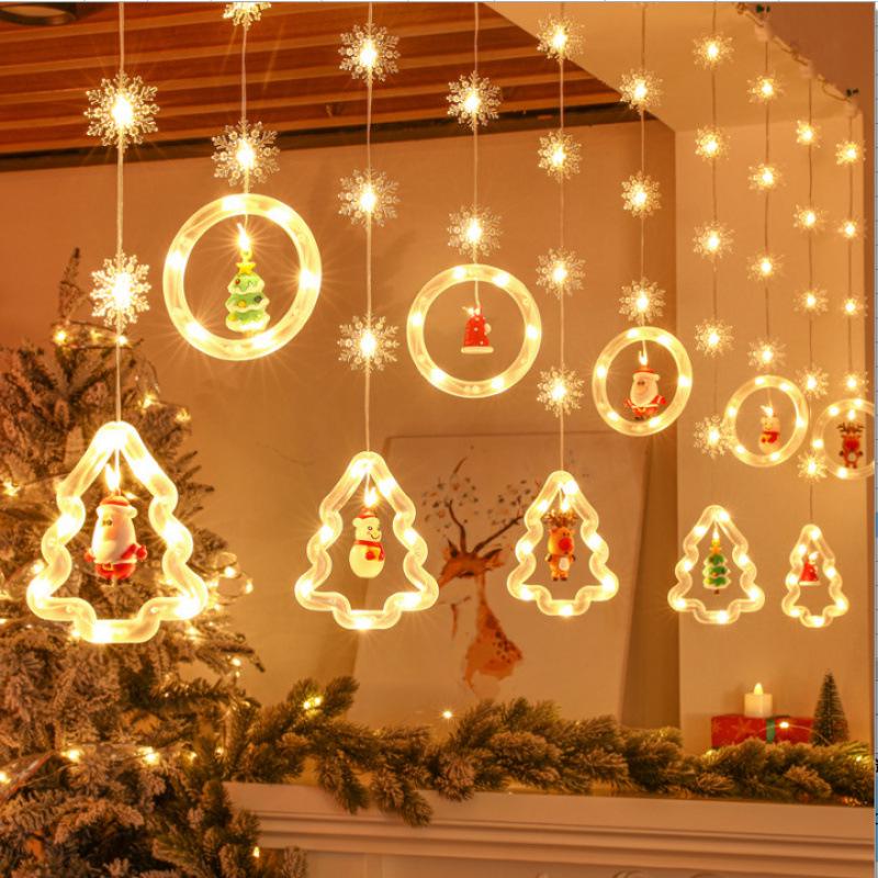 LED Christmas Star Curtain Lights - Festive Atmosphere with Wishing Ball & Flashing Colors