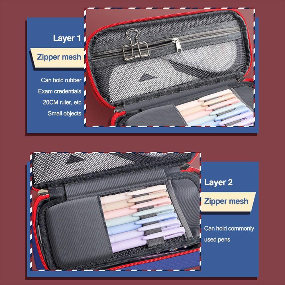 Large Capacity Pencil Case Canvas Stationery Bag Creative Pen Box  Gift