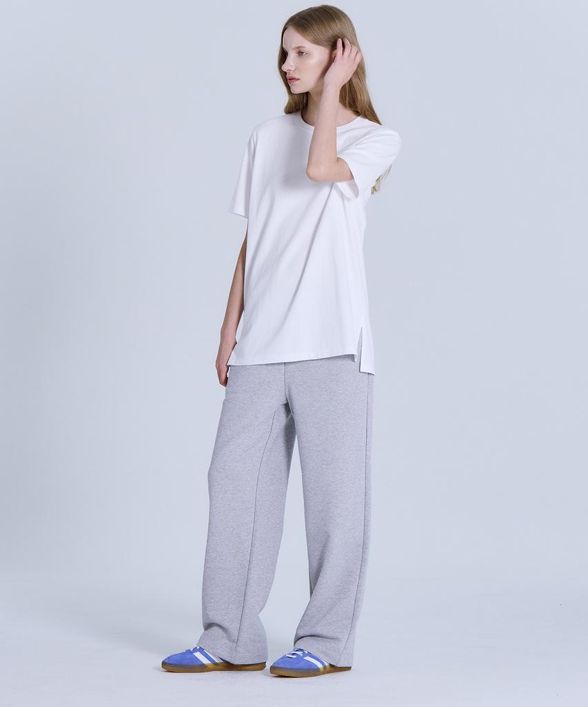Basic House Women'S French Terry Relaxed Fit Sweatpants Melange Grey Lapt0203