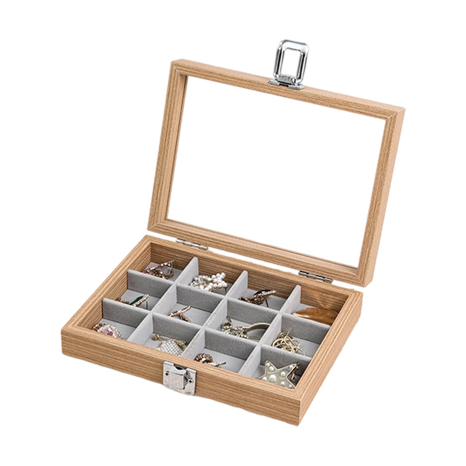 

Элегантная деревянная шкатулка для украшений с пыленепроницаемой крышкой, органайзер для ожерелий и колец, контейнер для хранения аксессуаров для дома 2