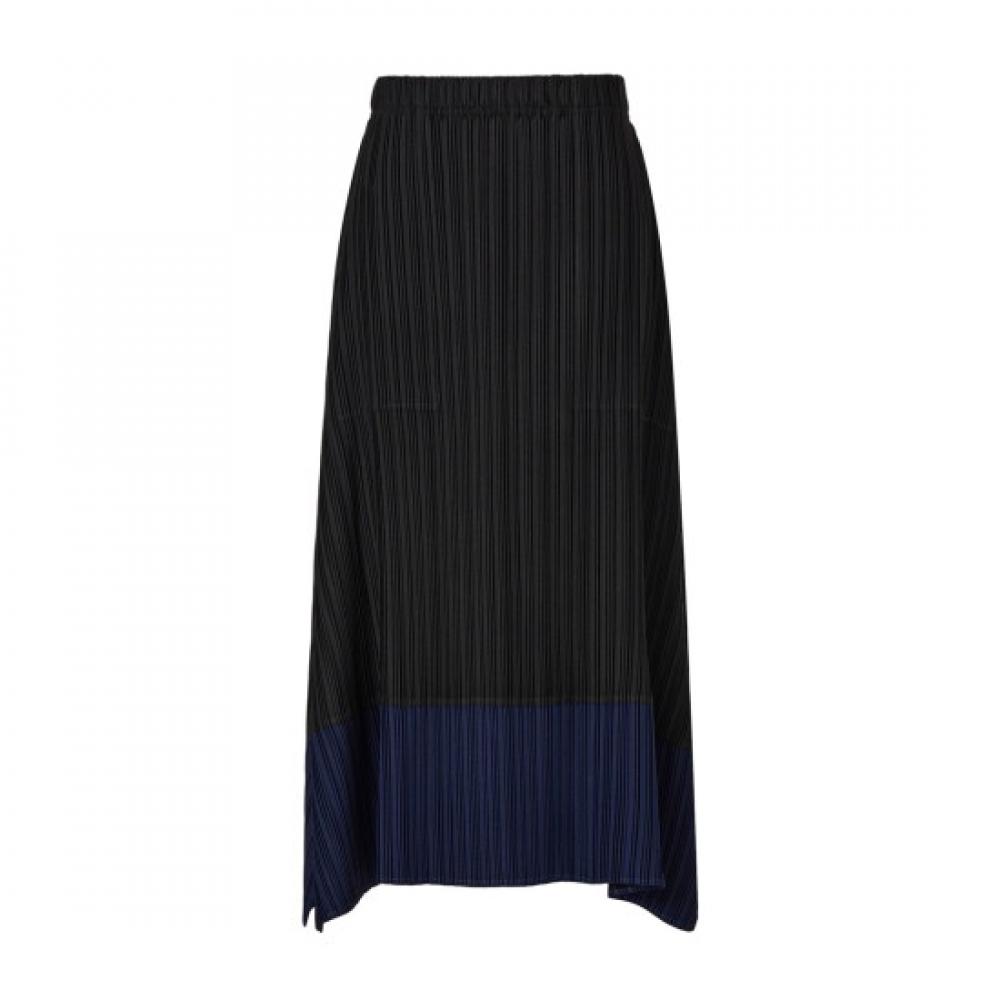 Pleats Me Flared asymMetrical Color Block Skirt Ppskf025004
