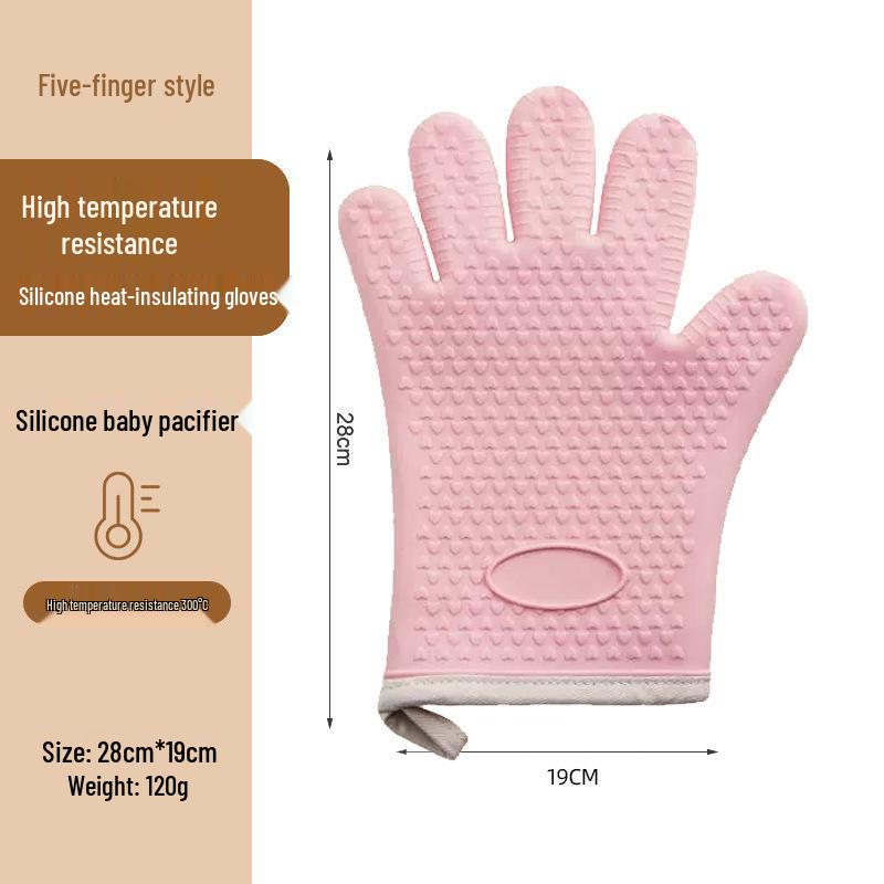 

Термостойкие нескользящие силиконовые перчатки для выпечки: Защита от ожогов, Водонепроницаемый, Утолщенный для использования в микроволновой печи