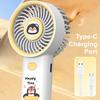 Cartoon Animal Handheld Fan with Hook 3 Speed Adjustable USB Rechargeable Summer Cooling Fan Portable Travel Mini Personal Fan