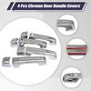 4 Pcs Chrome Door Handle Covers With 2 Front Smart Keyholes Cutout Compatible with 2019-2024 Ram 1500 4DR Model