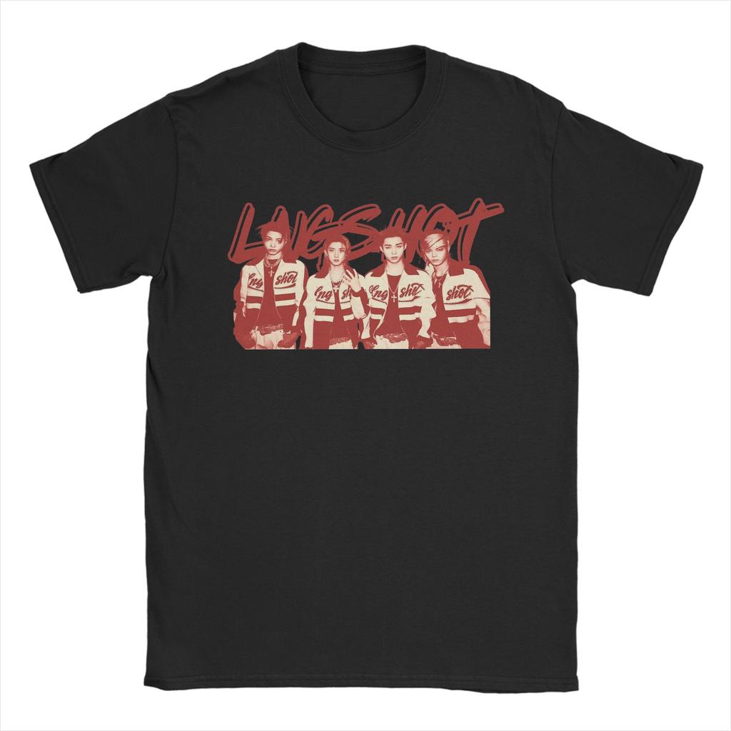 Unisex Lngshots Kpop Boy Group Ryul T Shirt Pure Cotton Tops Awesome Short Sleeve Crew Neck Tees Party TShirts