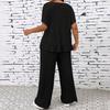 Women's Fashion  Color Casual Summer New Ribbed Top And Pants Set