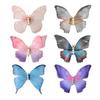 1 Pair Women Hairpin Gauze Butterflies Decor Hair Clips Retro Style Non-slip Durable Hairpin Hair Accessories