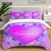 Love Heart Bedding Sets Queen Size Microfiber Romantic Wedding Duvet Cover Set Gift For Valentine's Day For Girls Women Bedroom