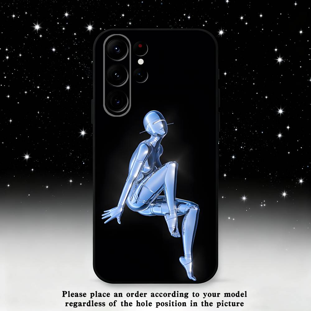 Art Hajime S-Sorayamas Phone Case For Samsung S25,S24 Ultra,S20,S30 plus,S22 plus,S23,S30 Ultra 5G Silicone Black Shell