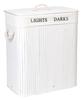 Bamboo Basket With Lid 100L 2 Compartments White