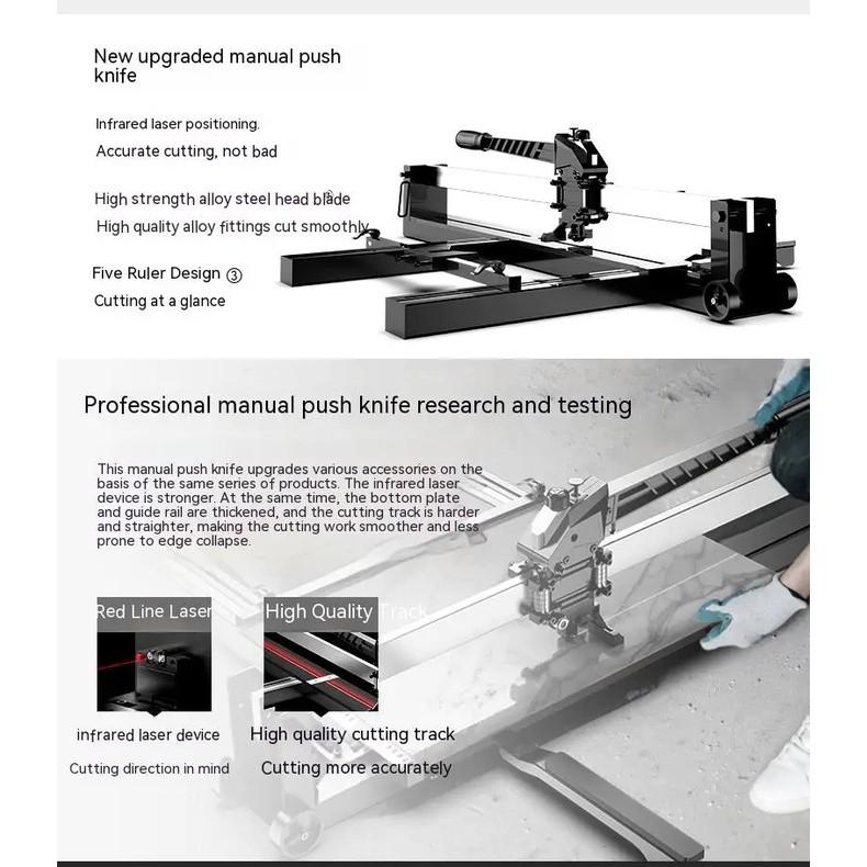 800MM Ceramic Tile Cutter Manual High Precision Marble Tile Cutting Machine With Infrared Laser Positioning Push Knife