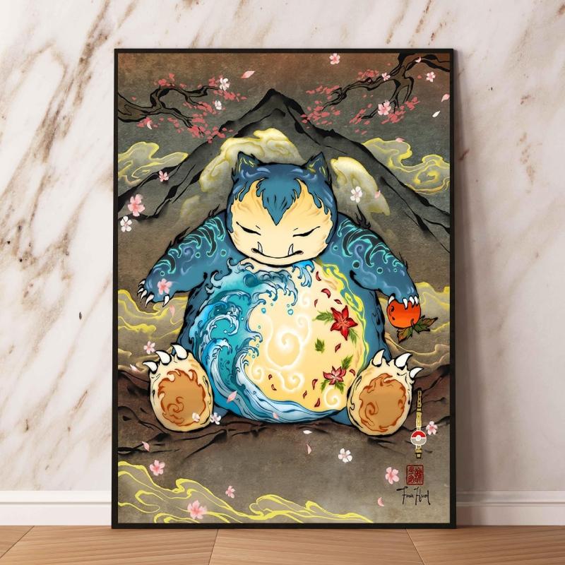Lugia Ho-Oh Pokemon Unframed Canvas Painting Comic Themed Anime Wall Decor Unique Collection Enhance Your Living Space