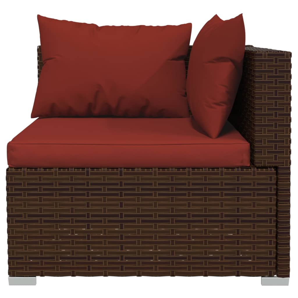Vidaxl 2-Osobowa Sofa Ogrodowa Z Poduszkami, Polirattan, Brązowa
