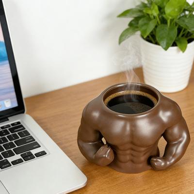 Träningsinspirerad Mugg Muskulös Man Kaffekopp Stor Kapacitet Keramisk Vattenflaska Nyhetspresent för Gymälskare Födelsedag Parpresent